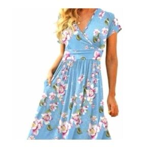 Db Moon Floral Faux Wrap‎ Dress NWT